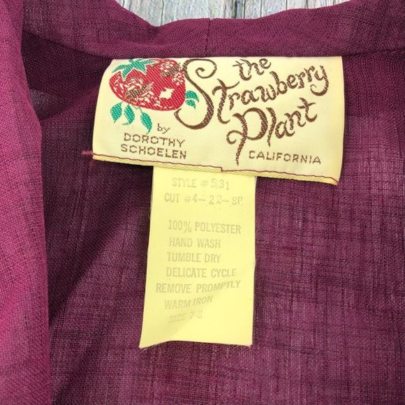 70s Deadstock Vintage The Strawberry Plant Grape Cropped Jacket - Picture 7 of 8
